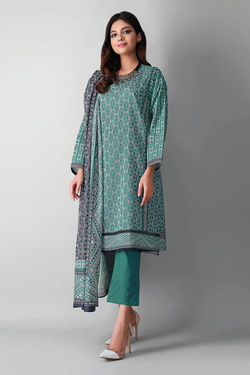 Khaadi A2104037 Green Summer Lawn 2021